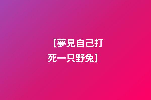 【夢見自己打死一只野兔】