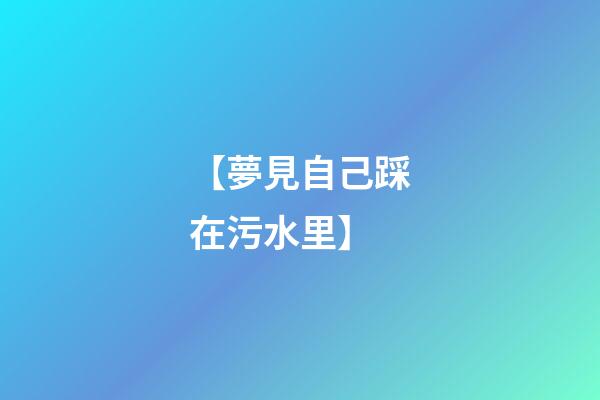 【夢見自己踩在污水里】