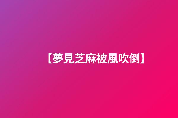 【夢見芝麻被風吹倒】