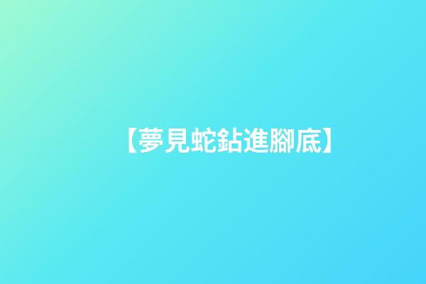 【夢見蛇鉆進腳底】