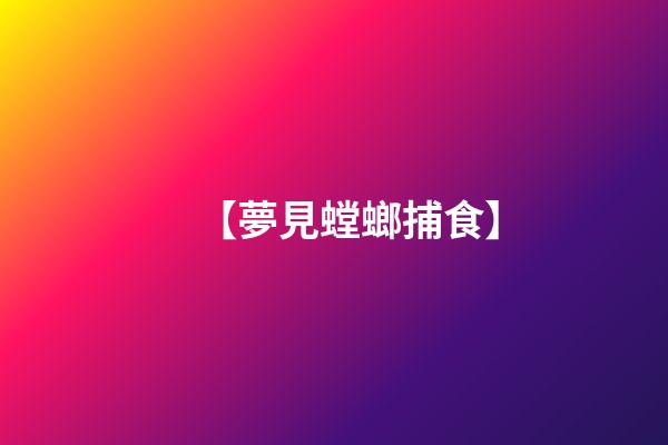 【夢見螳螂捕食】