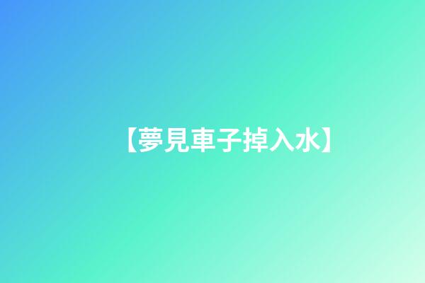 【夢見車子掉入水】