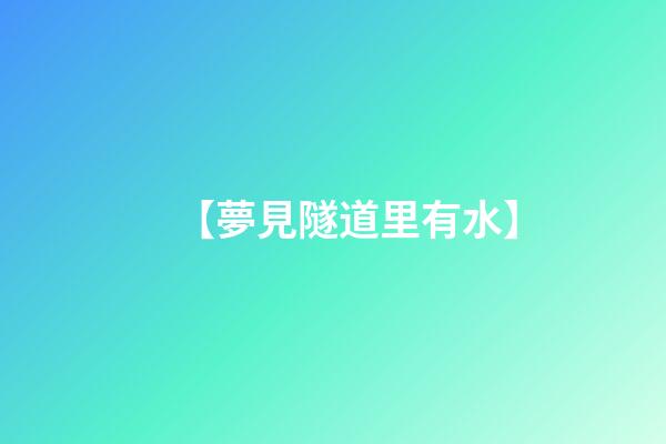 【夢見隧道里有水】