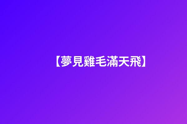 【夢見雞毛滿天飛】
