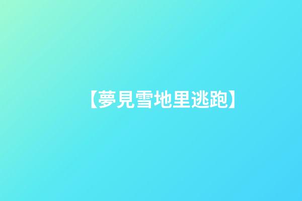 【夢見雪地里逃跑】