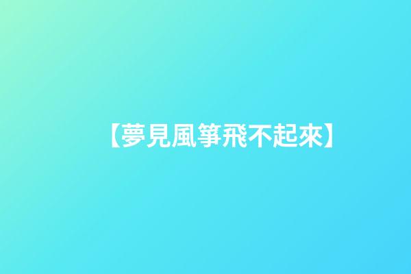 【夢見風箏飛不起來】