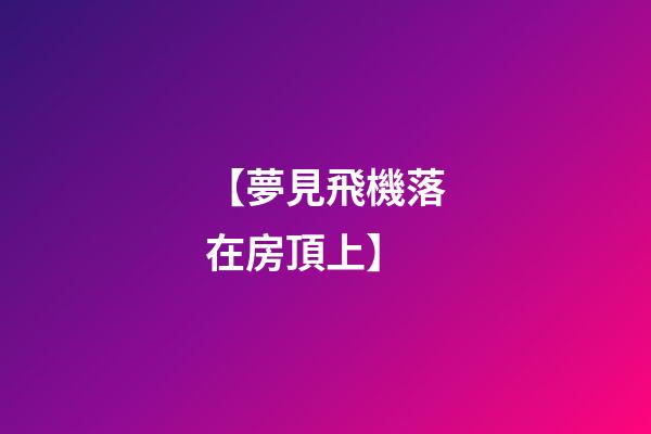 【夢見飛機落在房頂上】