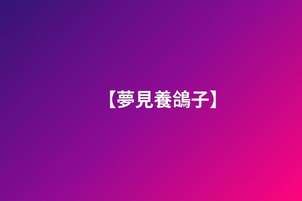 【夢見養鴿子】
