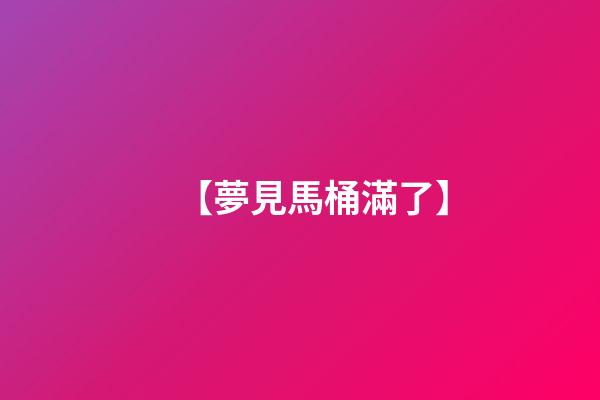 【夢見馬桶滿了】