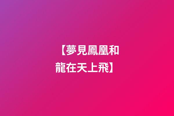【夢見鳳凰和龍在天上飛】