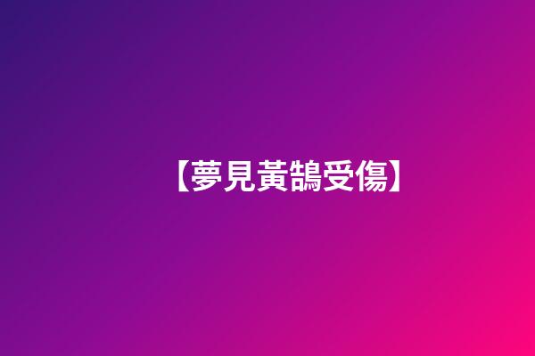 【夢見黃鵠受傷】