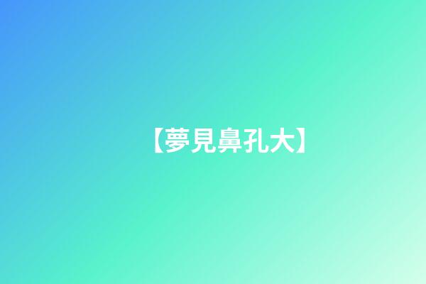 【夢見鼻孔大】