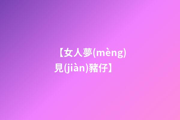 【女人夢(mèng)見(jiàn)豬仔】