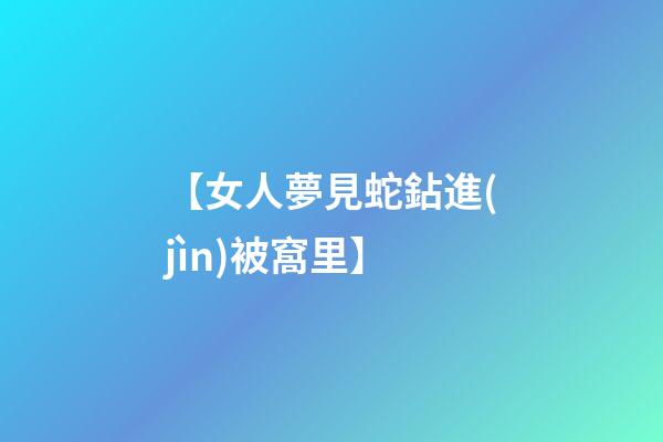 【女人夢見蛇鉆進(jìn)被窩里】