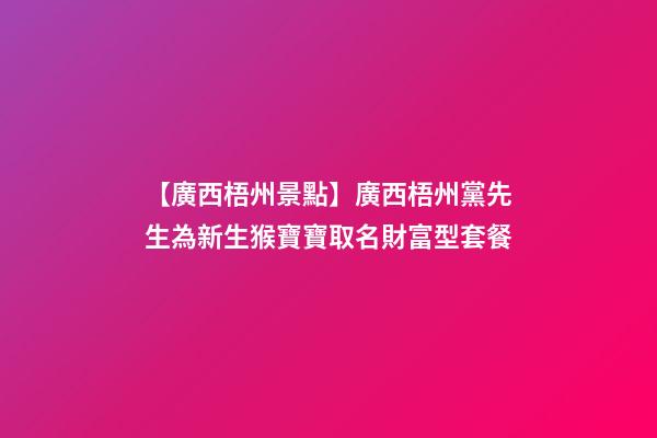 【廣西梧州景點】廣西梧州黨先生為新生猴寶寶取名財富型套餐-第1張-公司起名-玄機派