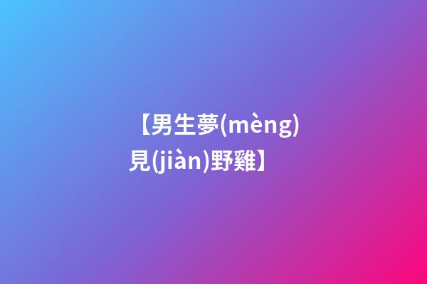 【男生夢(mèng)見(jiàn)野雞】