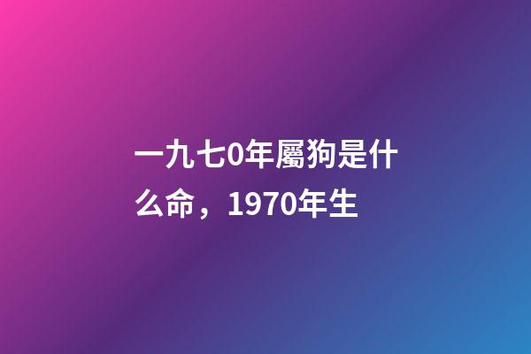 一九七0年屬狗是什么命，1970年生-第1張-觀點(diǎn)-玄機(jī)派
