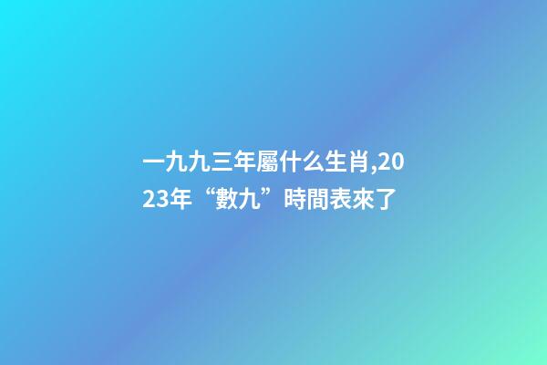 一九九三年屬什么生肖,2023年“數九”時間表來了-第1張-觀點-玄機派