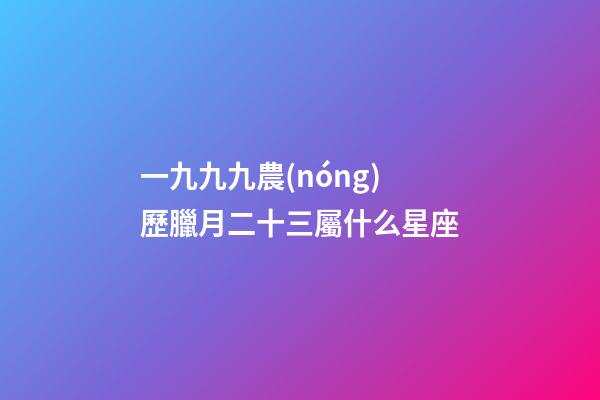 一九九九農(nóng)歷臘月二十三屬什么星座-第1張-星座運(yùn)勢(shì)-玄機(jī)派