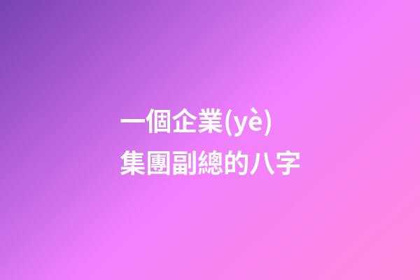 一個企業(yè)集團副總的八字