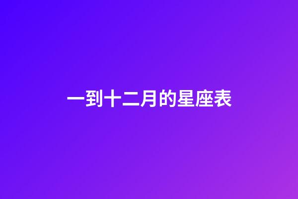 一到十二月的星座表-第1張-星座運勢-玄機派