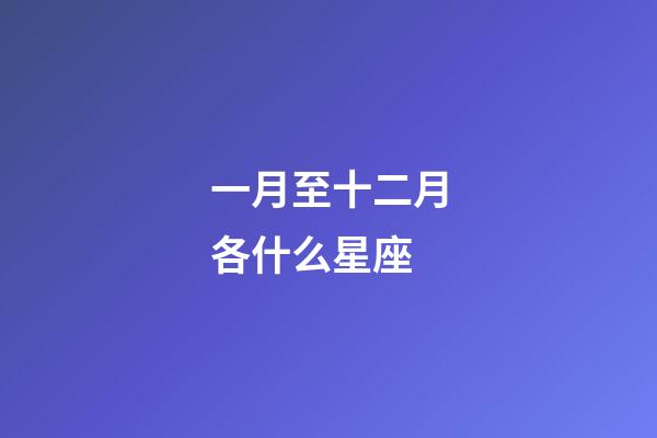一月至十二月各什么星座-第1張-星座運勢-玄機派