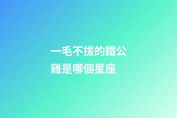 一毛不拔的鐵公雞是哪個星座-第1張-星座運勢-玄機派