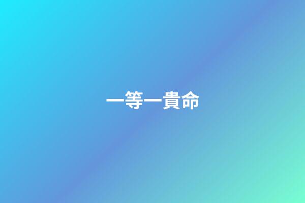 一等一貴命