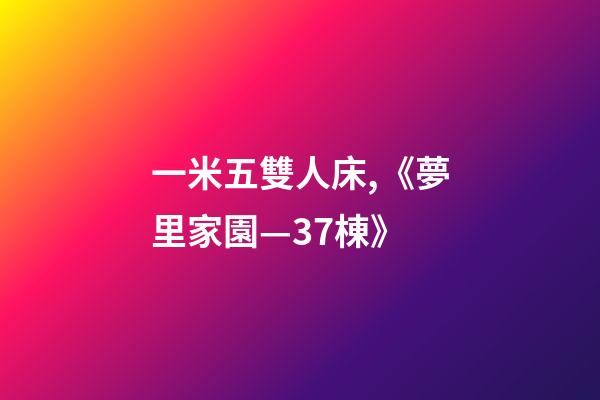 一米五雙人床,《夢里家園—37棟》-第1張-觀點-玄機派