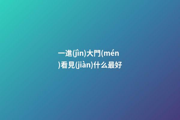 一進(jìn)大門(mén)看見(jiàn)什么最好