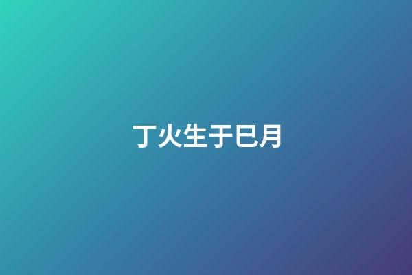 丁火生于巳月