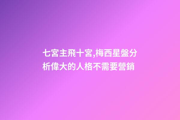 七宮主飛十宮,梅西星盤分析偉大的人格不需要營銷-第1張-觀點-玄機派