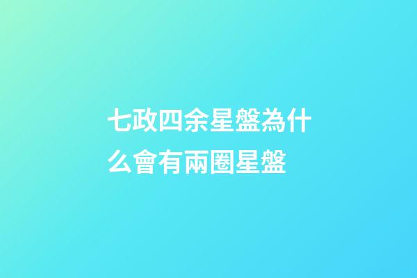 七政四余星盤為什么會有兩圈星盤-第1張-星座運勢-玄機派