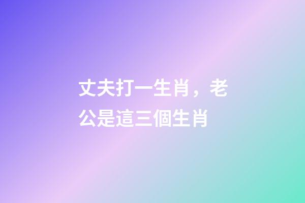 丈夫打一生肖，老公是這三個生肖-第1張-觀點-玄機派