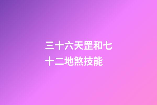 三十六天罡和七十二地煞技能