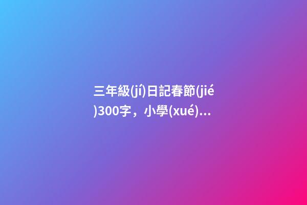 三年級(jí)日記春節(jié)300字，小學(xué)生優(yōu)秀作文欣賞歡樂的元宵節(jié)-第1張-觀點(diǎn)-玄機(jī)派