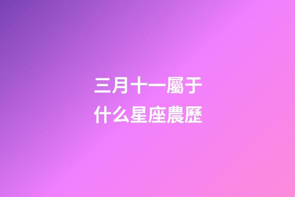 三月十一屬于什么星座農歷-第1張-星座運勢-玄機派