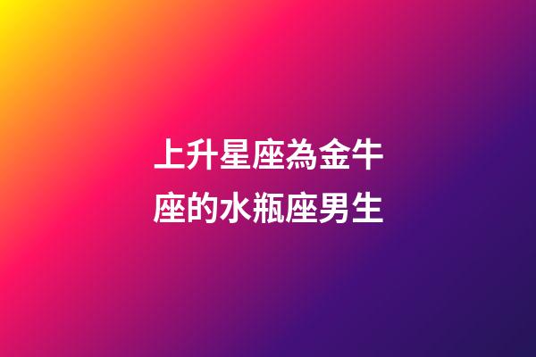 上升星座為金牛座的水瓶座男生-第1張-星座運(yùn)勢(shì)-玄機(jī)派
