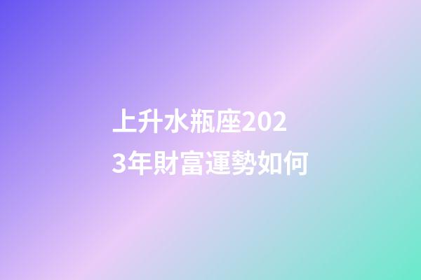 上升水瓶座2023年財富運勢如何-第1張-星座運勢-玄機派
