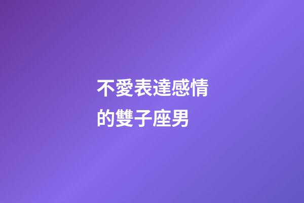 不愛表達感情的雙子座男-第1張-星座運勢-玄機派