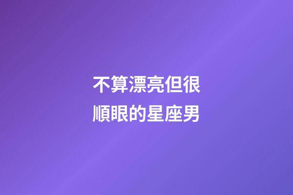 不算漂亮但很順眼的星座男-第1張-星座運勢-玄機派