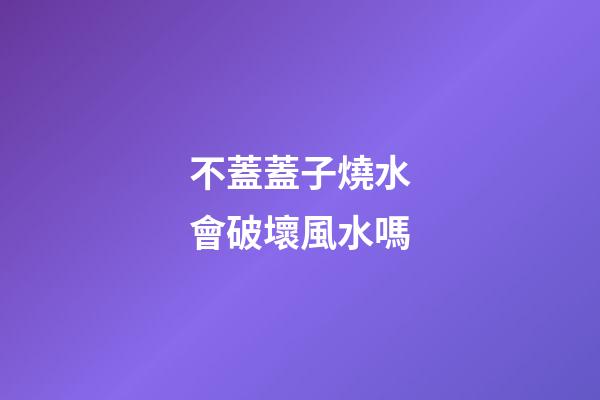 不蓋蓋子燒水會破壞風水嗎