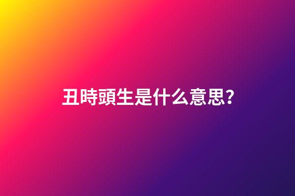 丑時頭生是什么意思？