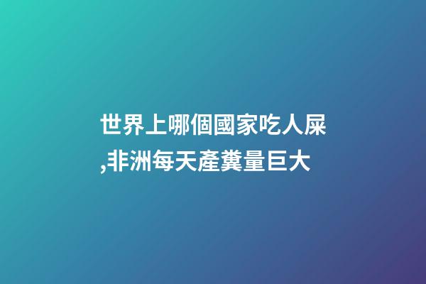 世界上哪個國家吃人屎,非洲每天產糞量巨大-第1張-觀點-玄機派