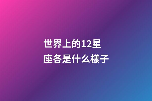 世界上的12星座各是什么樣子-第1張-星座運勢-玄機派