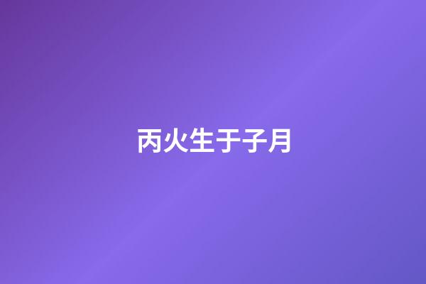 丙火生于子月