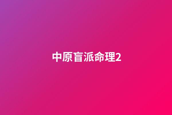 中原盲派命理2