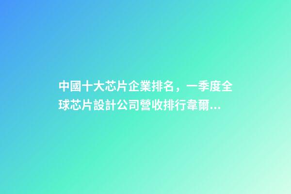 中國十大芯片企業排名，一季度全球芯片設計公司營收排行韋爾股份擠進前十-第1張-觀點-玄機派
