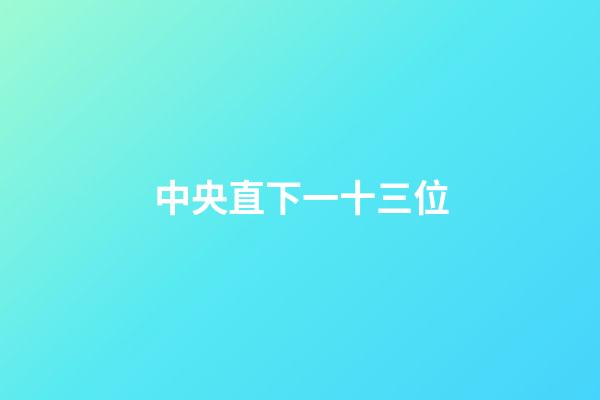 中央直下一十三位
