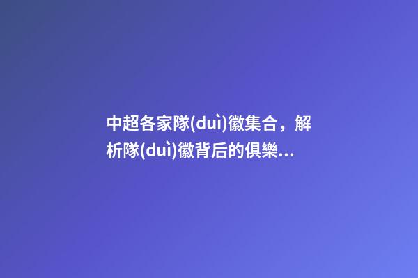 中超各家隊(duì)徽集合，解析隊(duì)徽背后的俱樂(lè)部文化-第1張-觀點(diǎn)-玄機(jī)派